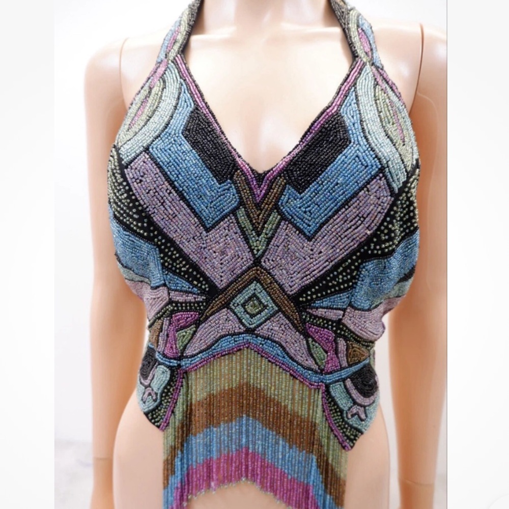 River Island Vibrant Beaded Halter Crop Top